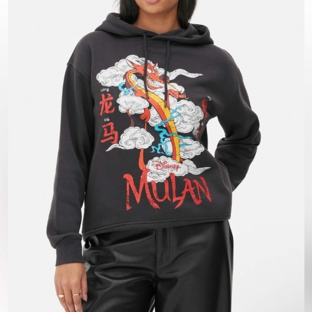 Disney's Mulan Mushu Printed Hoodie pockets Women Large NWT